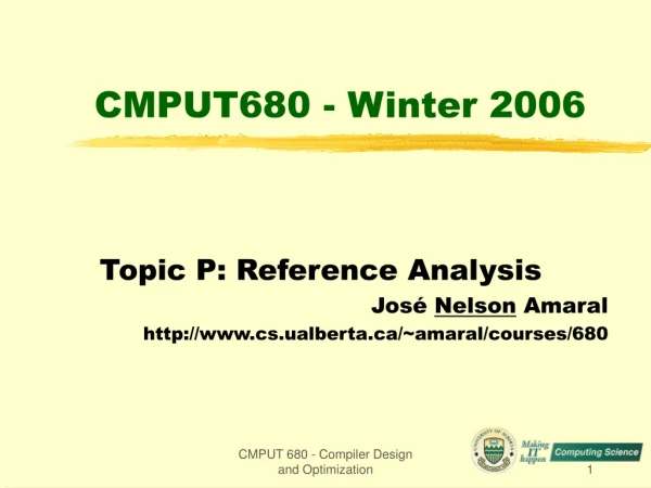 CMPUT680 - Winter 2006