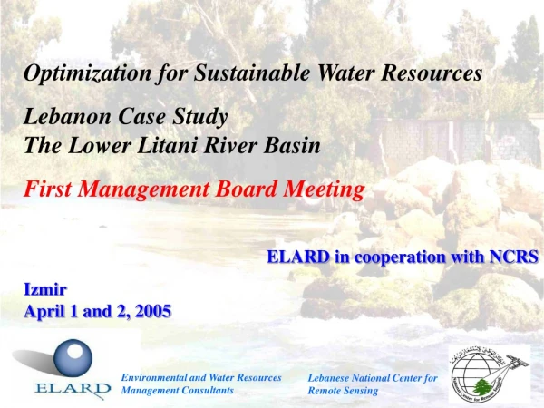 Optimization for Sustainable Water Resources Lebanon Case Study The Lower Litani River Basin