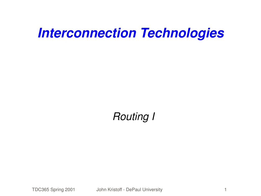 interconnection technologies