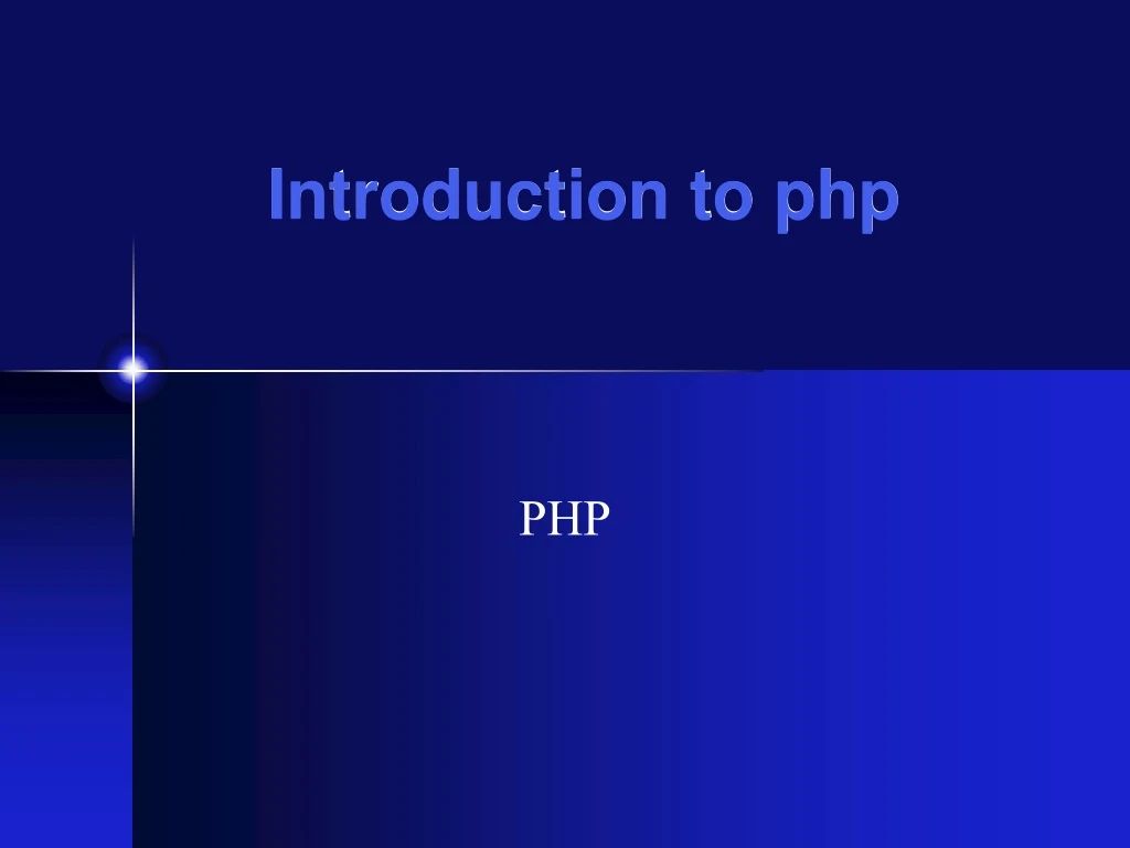 introduction to php