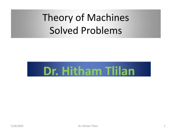 Theory of Machines Solved Problems