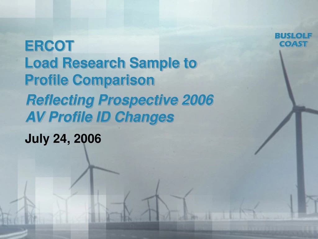 ercot load research sample to profile comparison