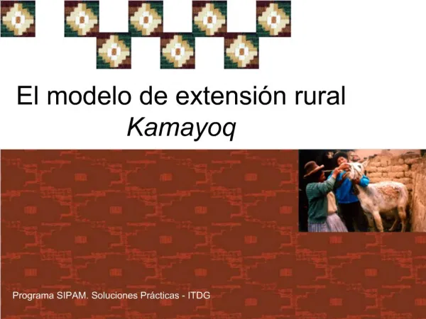El modelo de extensi n rural Kamayoq