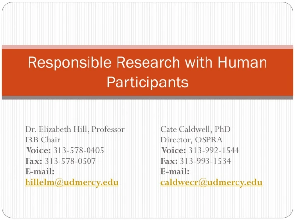 Responsible Research with Human Participants