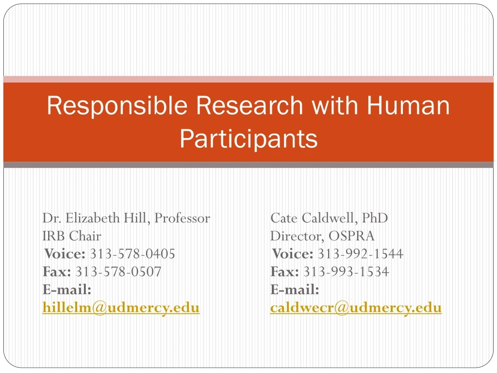 responsible research with human participants