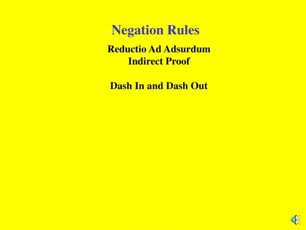 Negation Rules