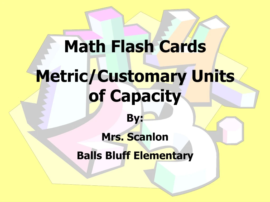 math flash cards metric customary units