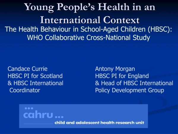 Young People’s Health in an International Context