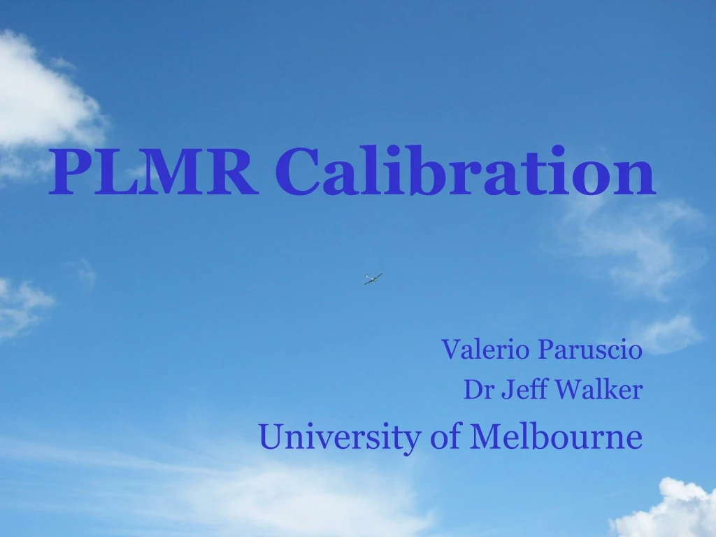 plmr calibration