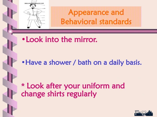 Appearance and Behavioral standards