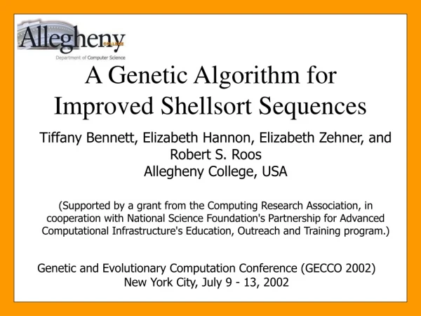 A Genetic Algorithm for Improved Shellsort Sequences