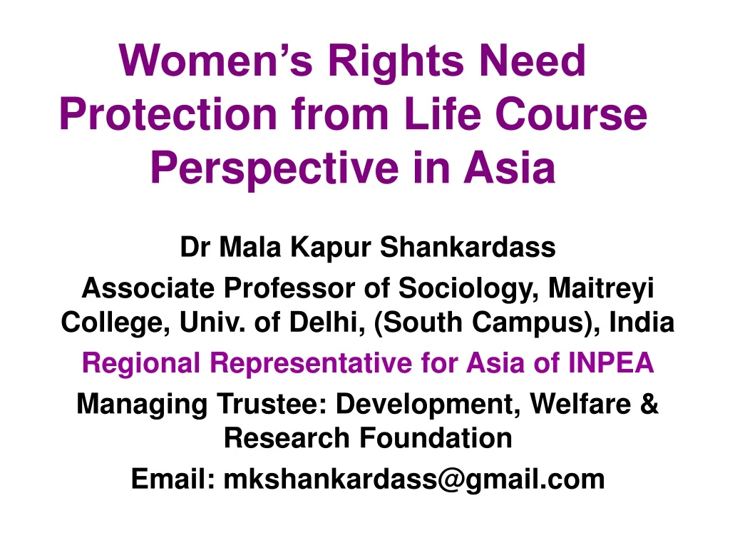 women s rights need protection from life course perspective in asia