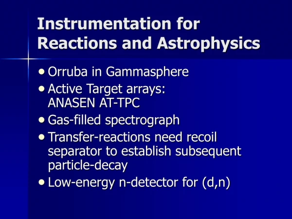 Instrumentation for Reactions and Astrophysics