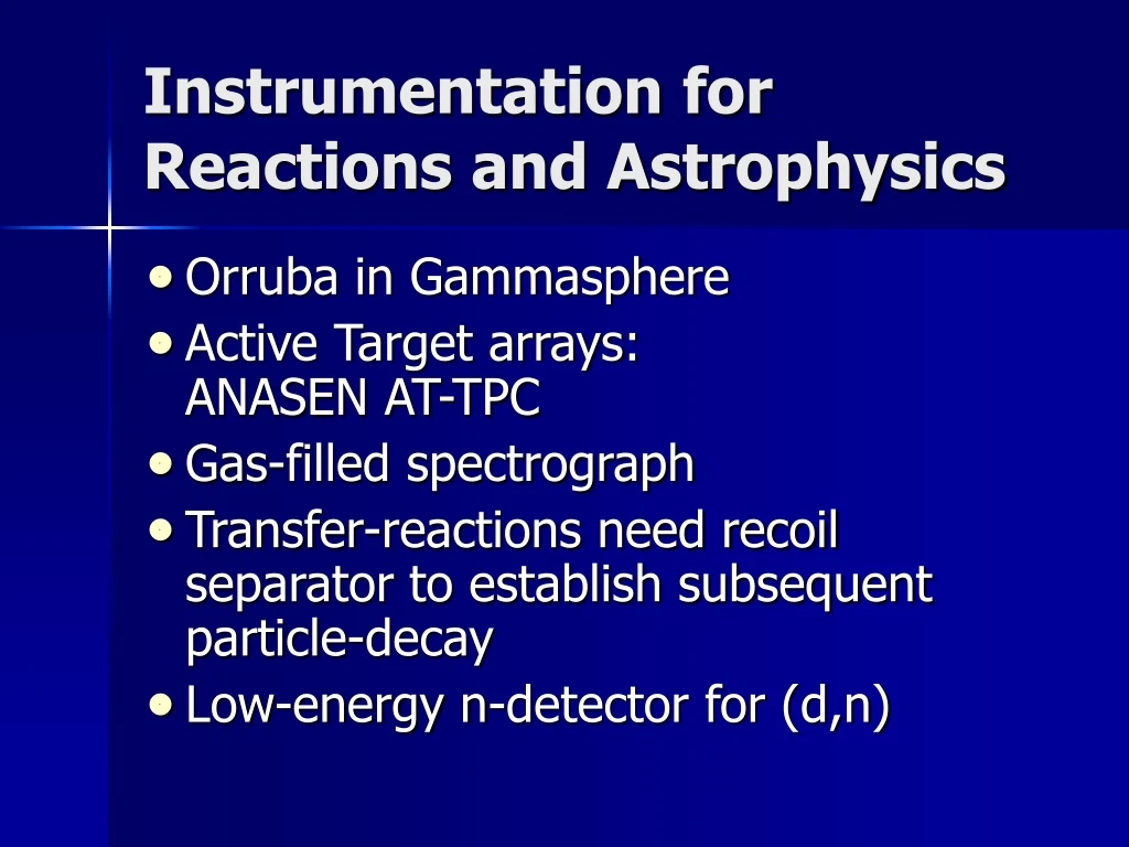 instrumentation for reactions and astrophysics