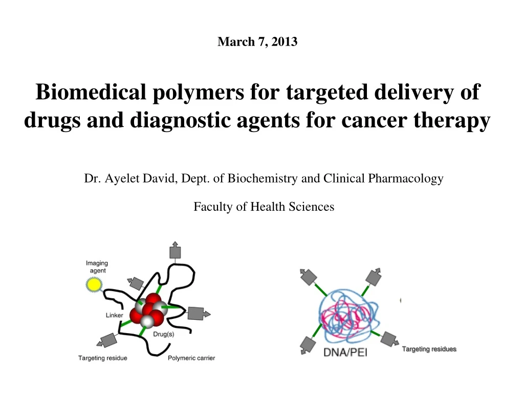 biomedical polymers for targeted delivery of drugs and diagnostic agents for cancer therapy