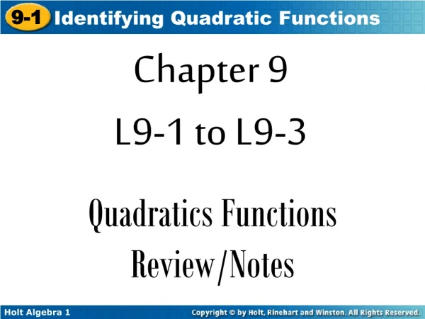 Chapter 9 L9-1 to L9-3