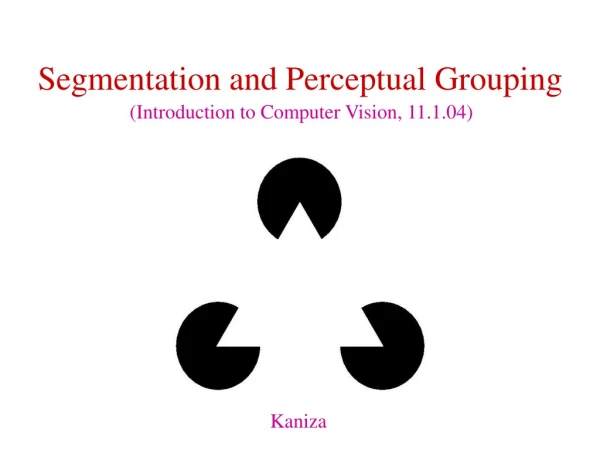 Segmentation and Perceptual Grouping