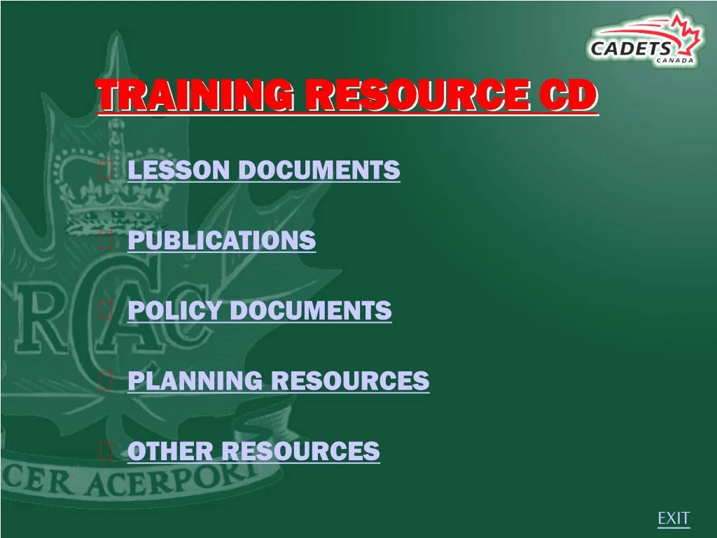 training resource cd