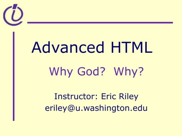 Advanced HTML