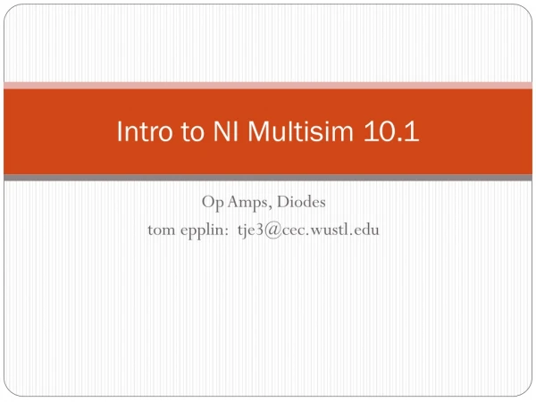 Intro to NI Multisim 10.1