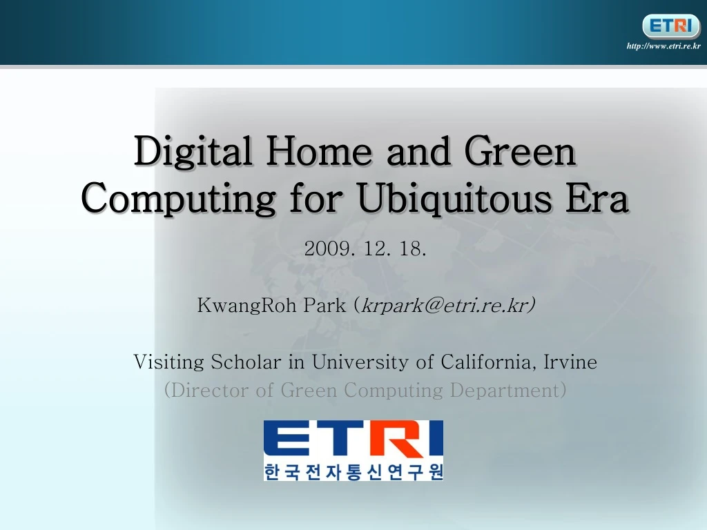 digital home and green computing for ubiquitous