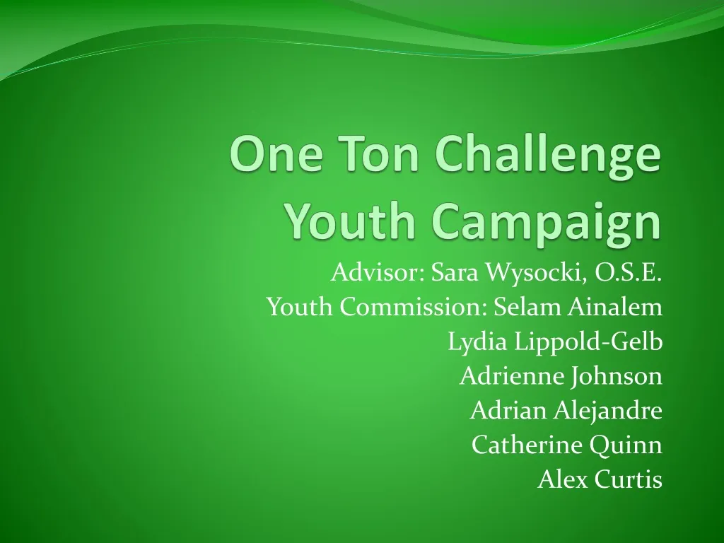 one ton challenge youth campaign