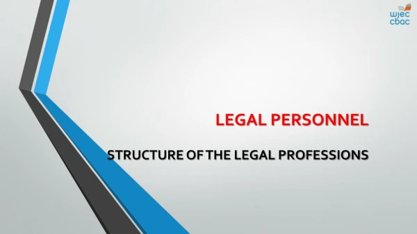 LEGAL PERSONNEL STRUCTURE OF THE LEGAL PROFESSIONS