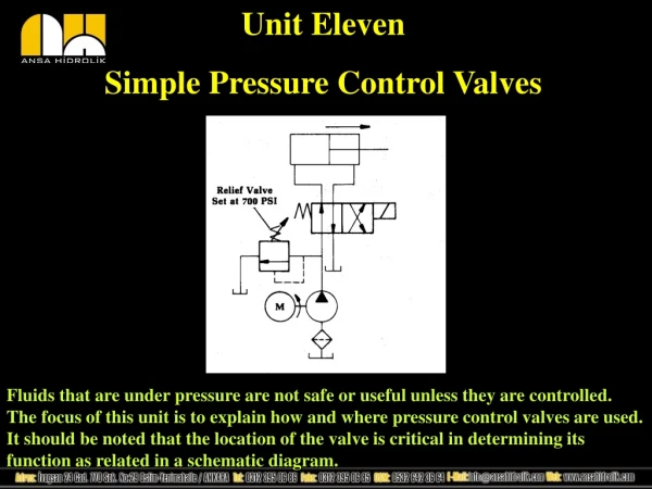 Unit Eleven Simple Pressure Control Valves