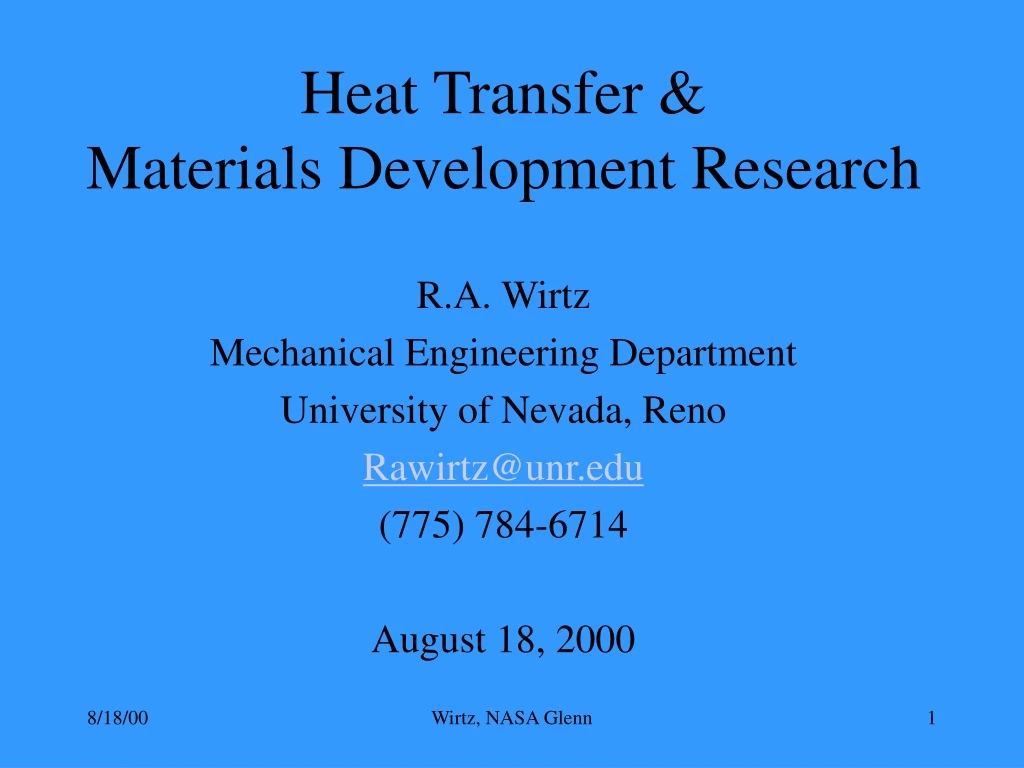 heat transfer materials development research
