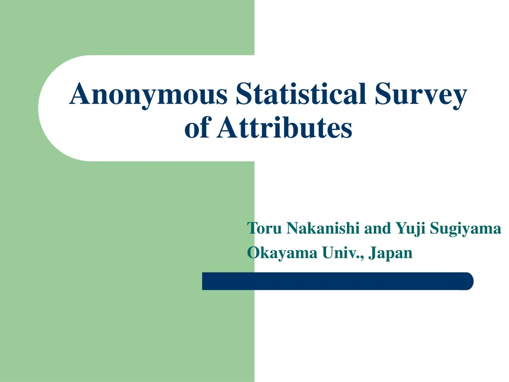 anonymous statistical survey of attributes