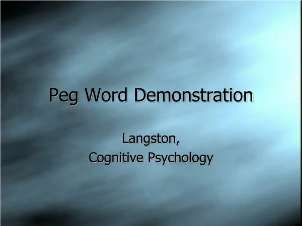 Peg Word Demonstration