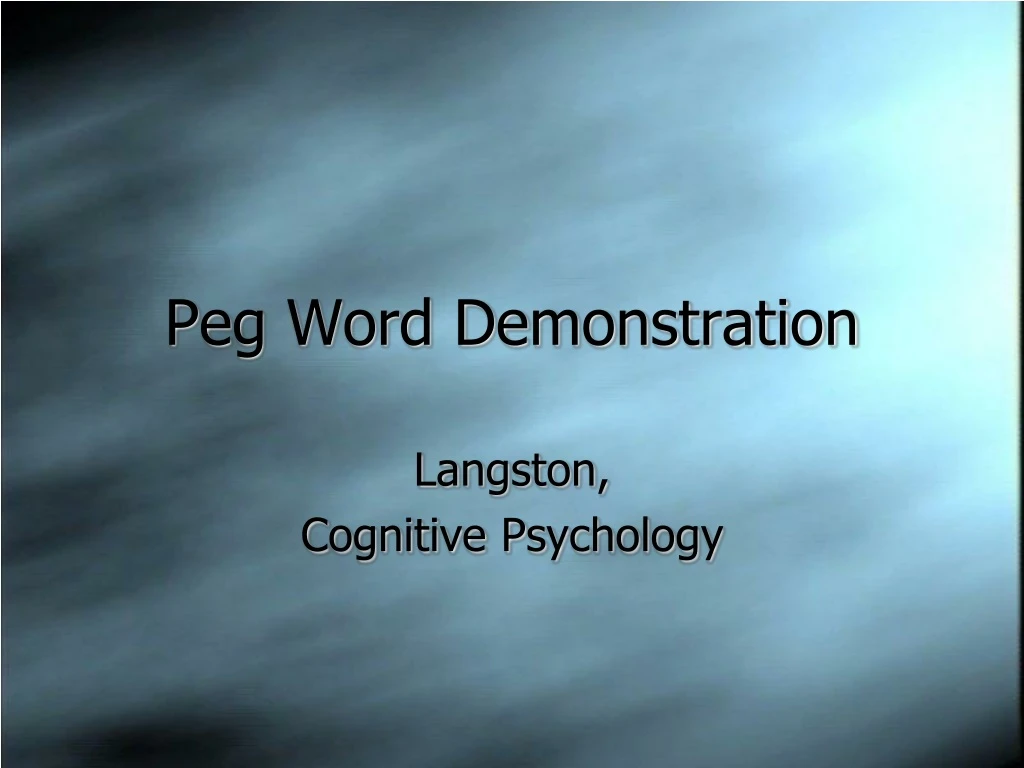 peg word demonstration