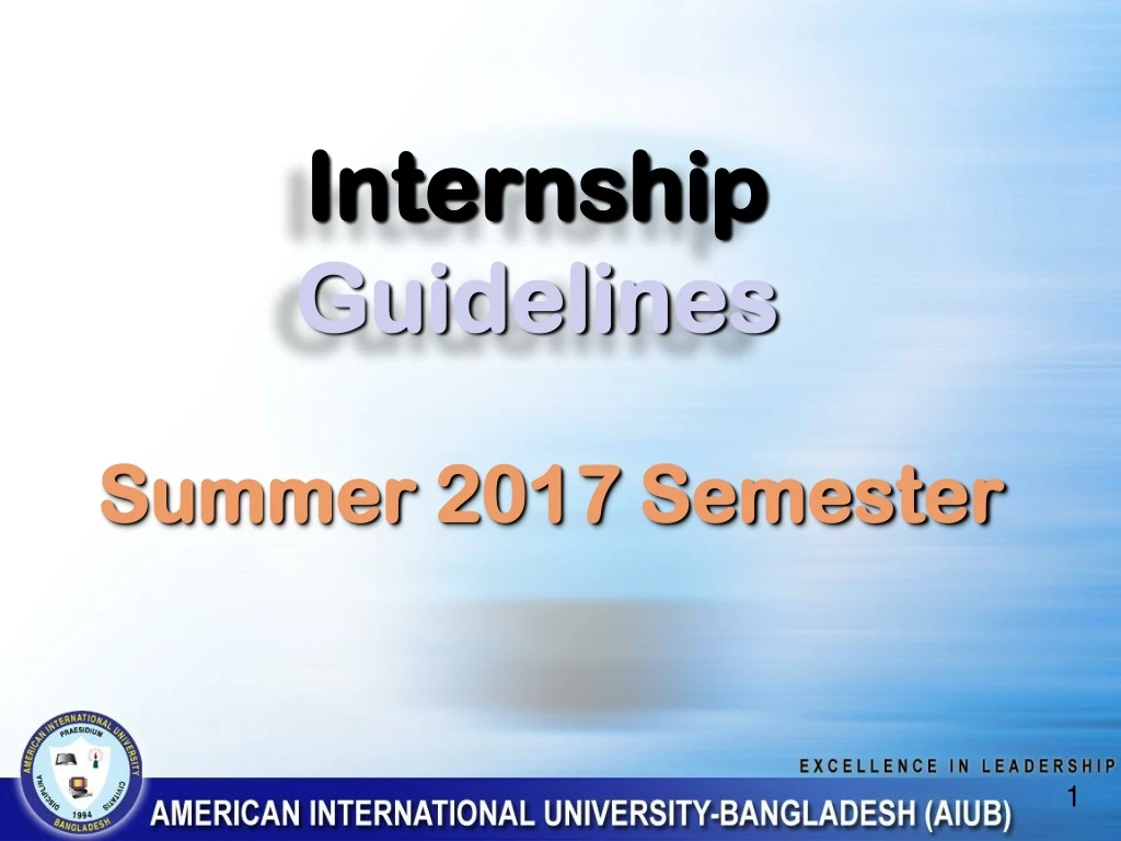 internship guidelines