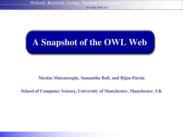 A Snapshot of the OWL Web