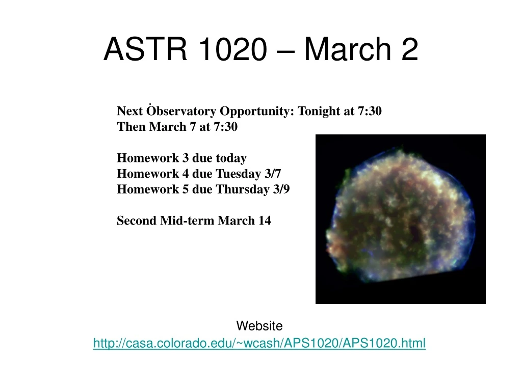 astr 1020 march 2