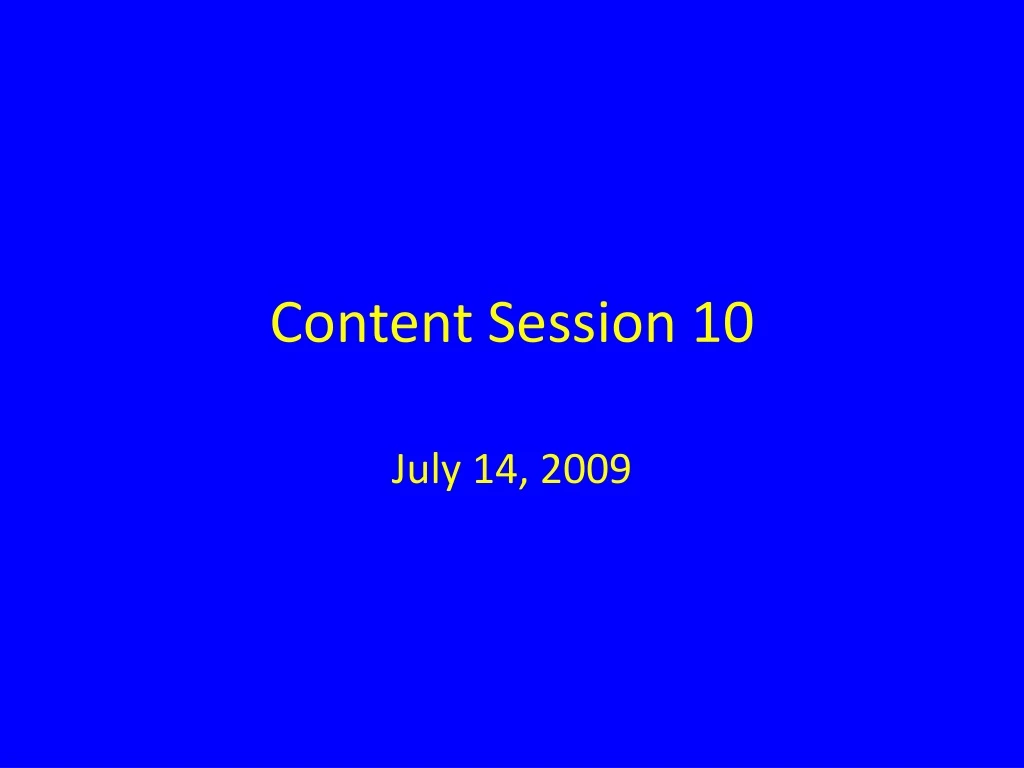 content session 10