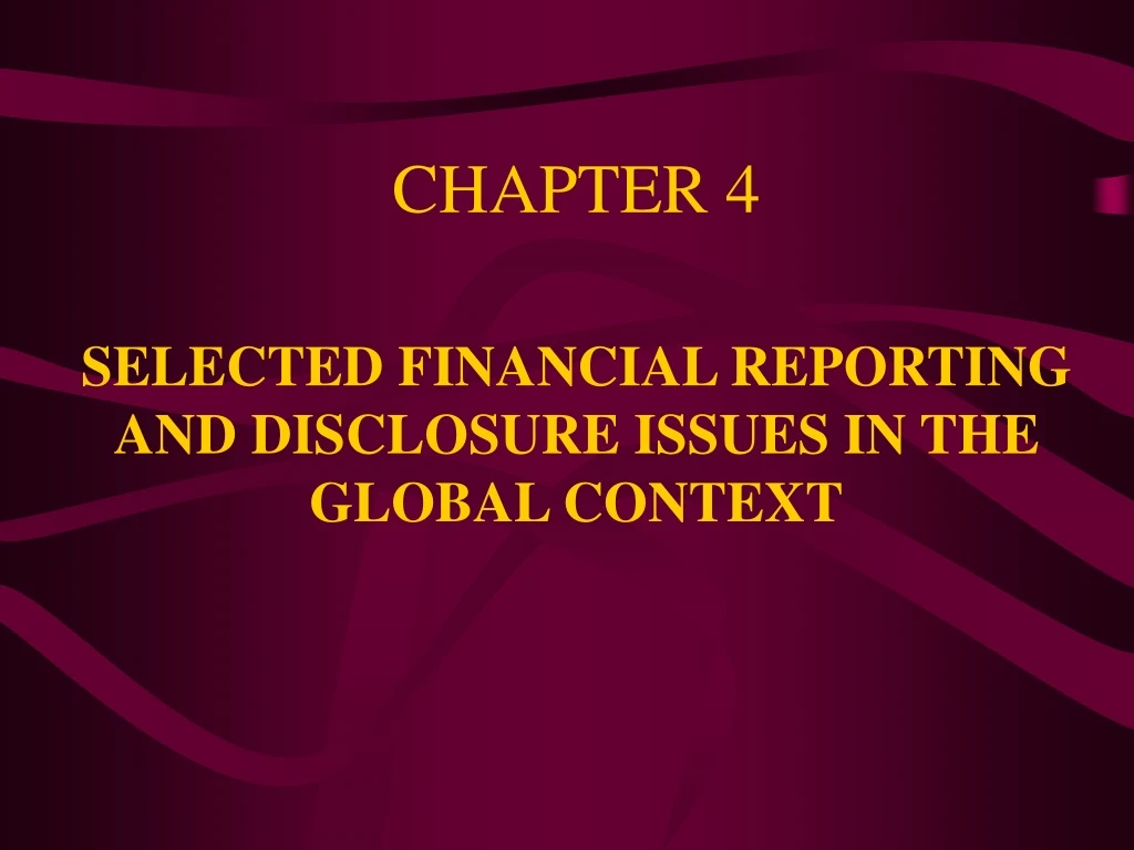 chapter 4 selected financial reporting