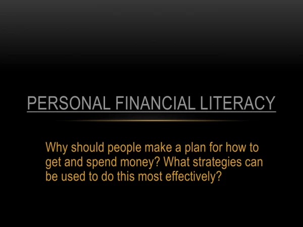 Personal financial literacy