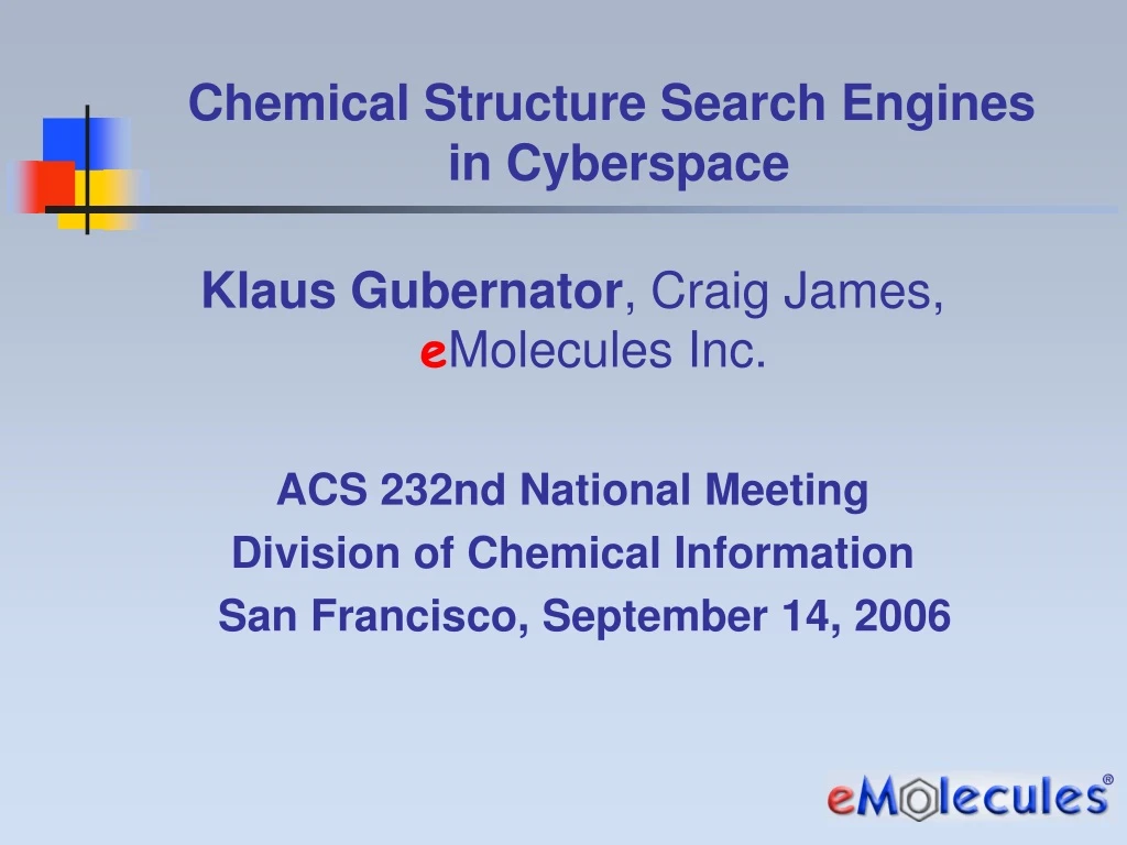 chemical structure search engines in cyberspace