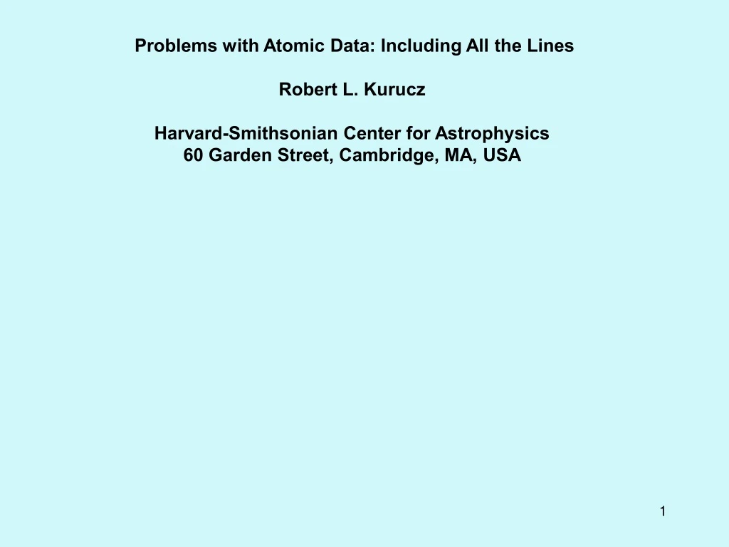 problems with atomic data including all the lines