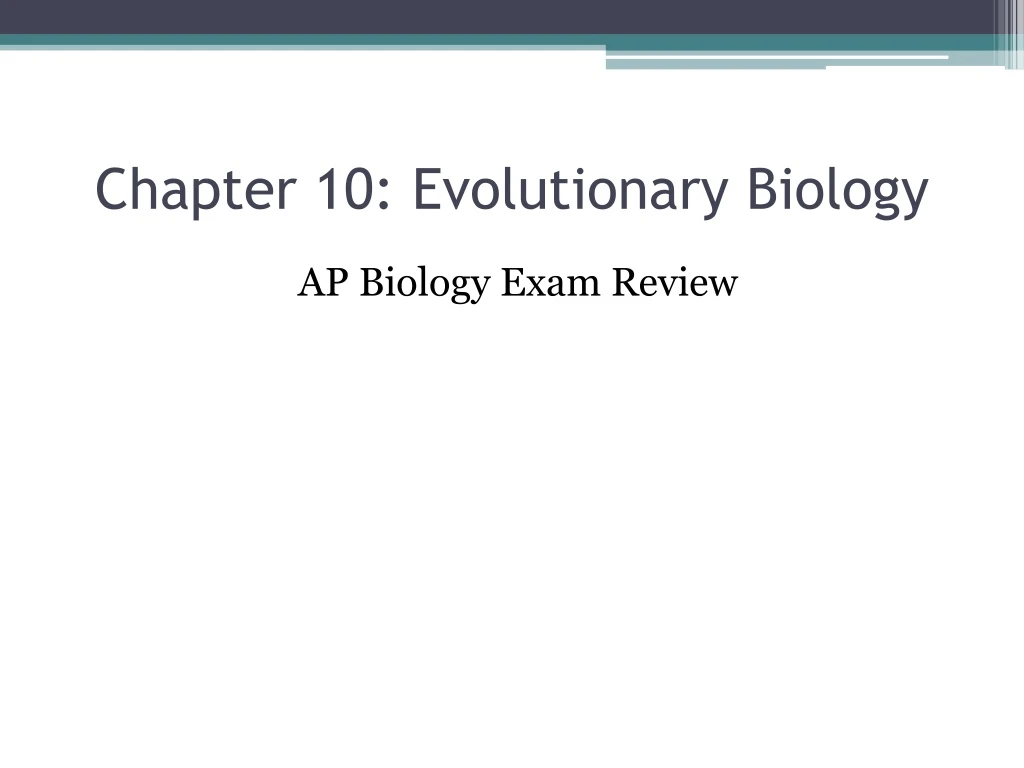 chapter 10 evolutionary biology