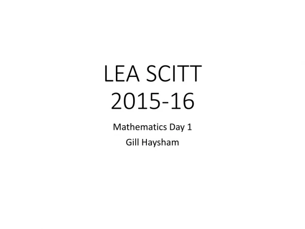 LEA SCITT 2015-16