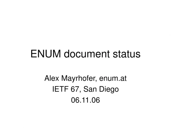 ENUM document status