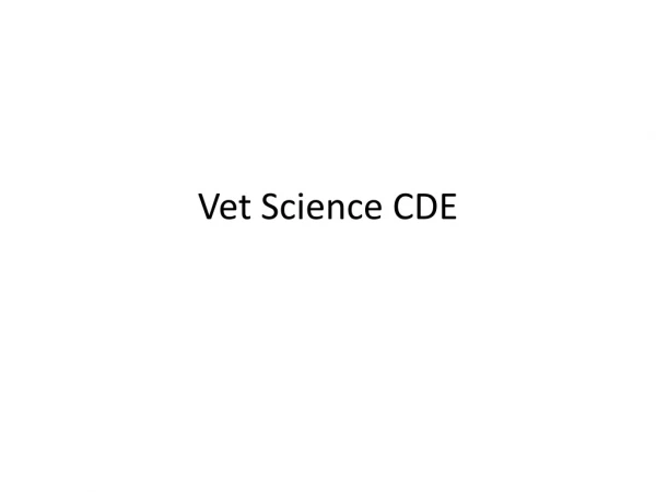 Vet Science CDE