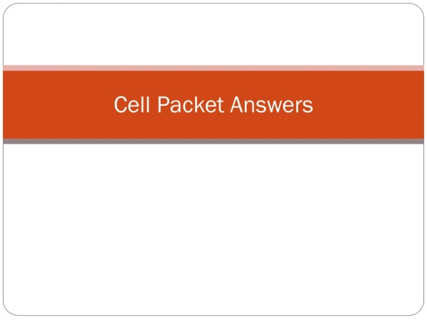 Cell Packet Answers