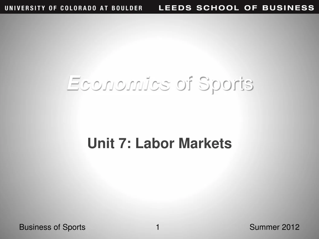 economics of sports