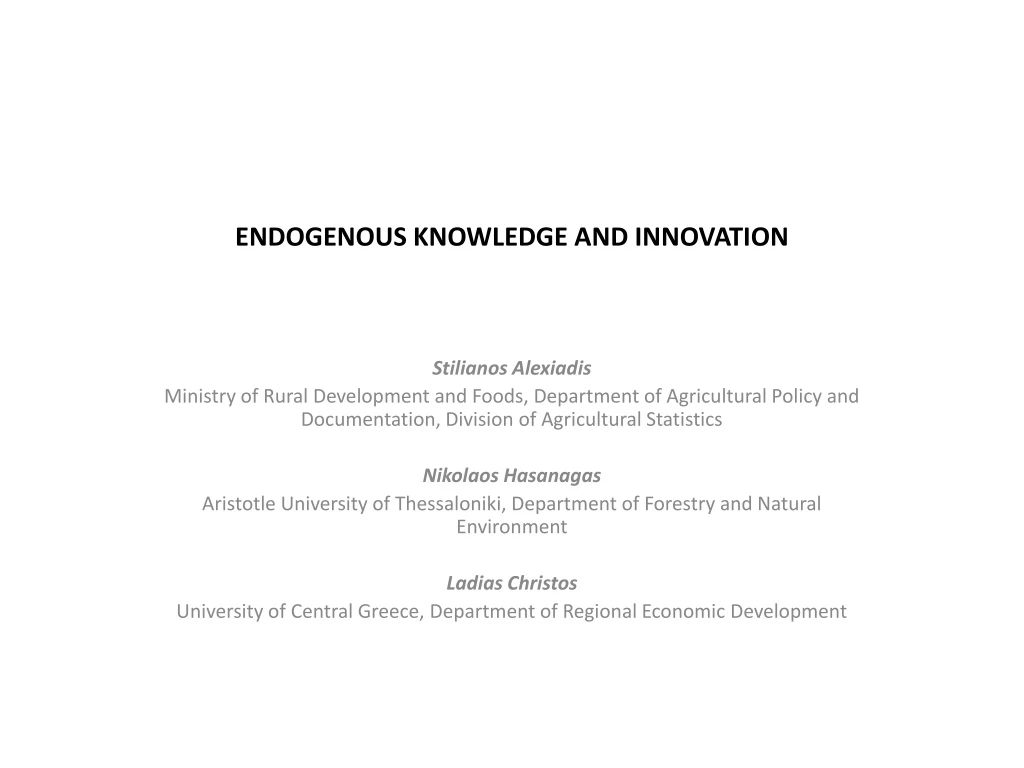endogenous knowledge and innovation