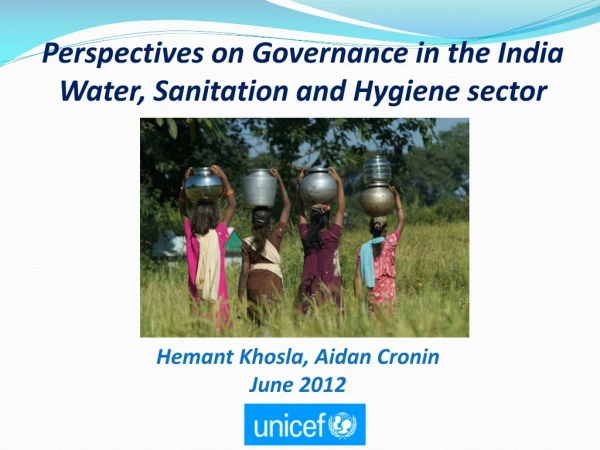 Perspectives on Governance in the India Water, Sanitation and Hygiene sector