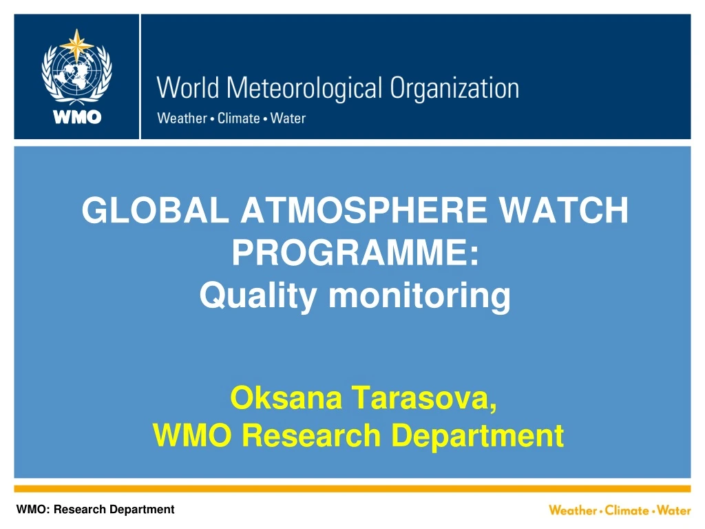 global atmosphere watch programme quality monitoring