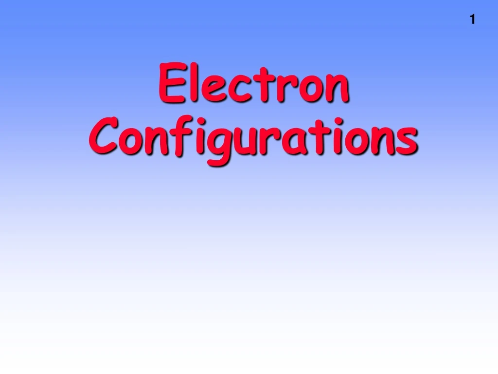 electron configurations